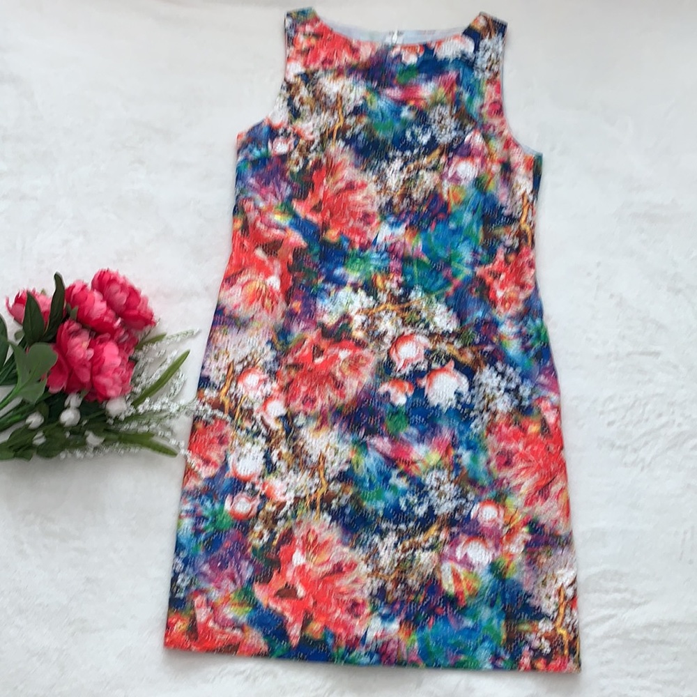 CHETTA B Colorful Floral Sheath Dress